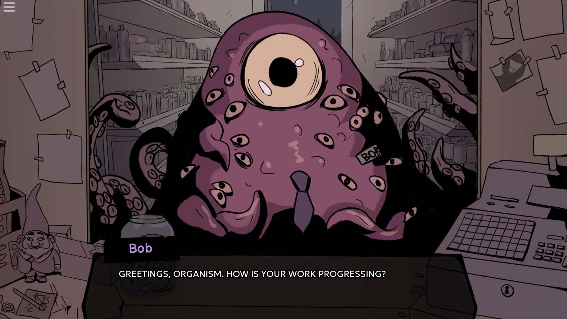 A tense story panel from Don't Eat the Cashier!